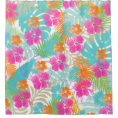 PixDezines Hibiskus/Regenwald/DIY Hintergrund Duschvorhang (Vorderseite)