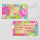 PixDezines Hibiskus/Regenwald/DIY Hintergrund Visitenkarte (Vorne/Hinten)