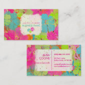 PixDezines Hibiskus/Regenwald/Holzplatten Visitenkarte (Vorne/Hinten)