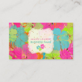 PixDezines Hibiskus/Regenwald/Holzplatten Visitenkarte