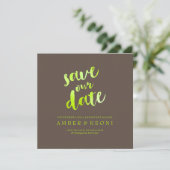 PixDezines-Hintergrund Rett Datum/Limettengrün/DIY Save The Date (Stehend Vorderseite)