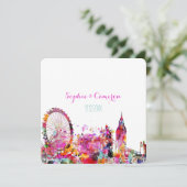 PixDezines - Hintergrundfarbe für Stadt/London/DIY Einladung (Stehend Vorderseite)