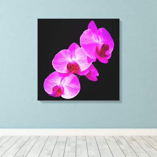 PixDezines Hintergrundfarbe Orchid/Hot-Pink/DIY Leinwanddruck (Insitu (Holzboden))
