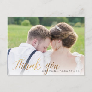 PixDezines Hochzeit Danke/Falsche Goldschrift Postkarte
