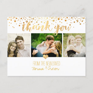 PixDezines Hochzeit danke Ihnen/Imitats Gold Postkarte