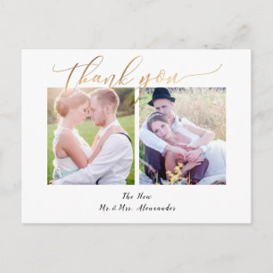 PixDezines Hochzeit Danke/Moderne Kalligrafie Postkarte