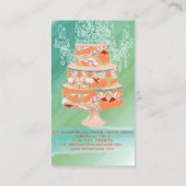 PixDezines Hochzeitskuchen/Aquarelleffekte Visitenkarte (Rückseite)