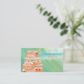 PixDezines Hochzeitskuchen/Aquarelleffekte Visitenkarte (Stehend Vorderseite)