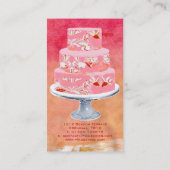 PixDezines Hochzeitskuchen/Aquarellkuchen Visitenkarte (Rückseite)