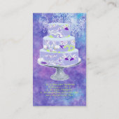 PixDezines Hochzeitskuchen/Aquarellkuchen Visitenkarte (Rückseite)