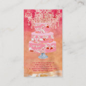 PixDezines Hochzeitskuchen/Aquarellkuchen Visitenkarte (Rückseite)