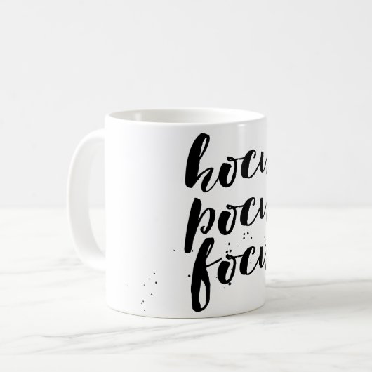 PixDezines Hocus/Pocus/Focus Kaffeetasse (Vorderseite Links)