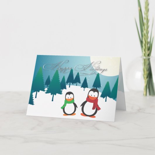 PixDezines Holiday Cards, Pinguine Feiertagskarte (Vorderseite)