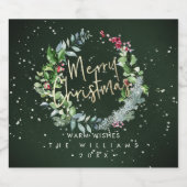 PixDezines Holiday Cheers Winter Weihnachtsfest Schaumweinetikett (Einzelnes Label)