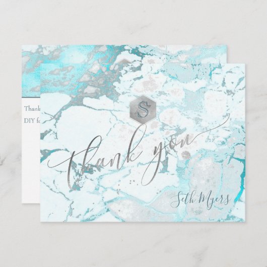 PixDezines Honeycomb+Marble Bar Mitzvah Vielen Dan RSVP Karte (Vorne/Hinten)