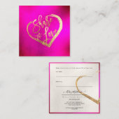 PixDezines Hot+Flashy Pink Gold Teilen Sie die Lie Quadratische Visitenkarte (Vorne/Hinten)