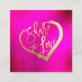 PixDezines Hot+Flashy Pink Gold Teilen Sie die Lie Quadratische Visitenkarte (Vorderseite)