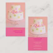 PixDezines Hübsch in rosa Hochzeitstorte Visitenkarte (Vorne/Hinten)