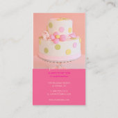 PixDezines Hübsch in rosa Hochzeitstorte Visitenkarte (Rückseite)