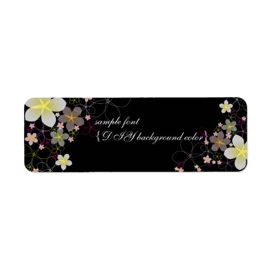 PixDezines hula Mond/Plumeria/diy Hintergrundfarbe Rücksendeetiketten