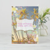 PixDezines hula Traum/Plumeria/Strand/tropisch Einladung (Stehend Vorderseite)