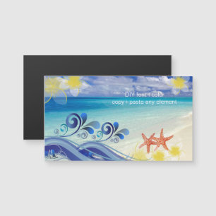 PixDezines hula wave/plumeria/starfish Magnetkarte