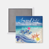 PixDezines hulawaves/strand+plumeria Magnet (Vorderseite/Rückseite)