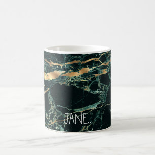 PixDezines HUNTER GREEN MARBLE+FAUX GOLD ÄDERN Kaffeetasse
