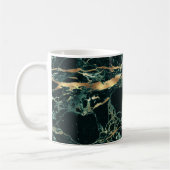 PixDezines HUNTER GRÜNE MARBLE+IMITATE GOLD VEINS Kaffeetasse (Links)