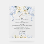 PixDezines Ice Blue Hyde Alabaster Rose Menü Acrylschild (Vorderseite)