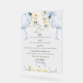 PixDezines Ice Blue Hyde Alabaster Rose Menü Acrylschild (Winkel)