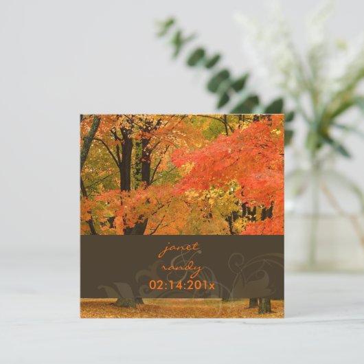 PixDezines im Wald, HOCHZEIT IM HERBST/DIY-Veranst Einladung (Stehend Vorderseite)