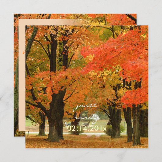 PixDezines im Wald, Hochzeiten im Herbst/DIY-Veran Einladung (Vorne/Hinten)