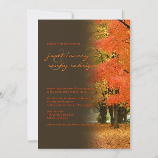 PixDezines im Wald, Hochzeiten im Herbst/DIY-Veran Einladung (Rückseite)