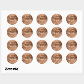 PixDezines Imitat-Folie/Kupfer/Dank/DIY-Text Runder Aufkleber (Blatt)