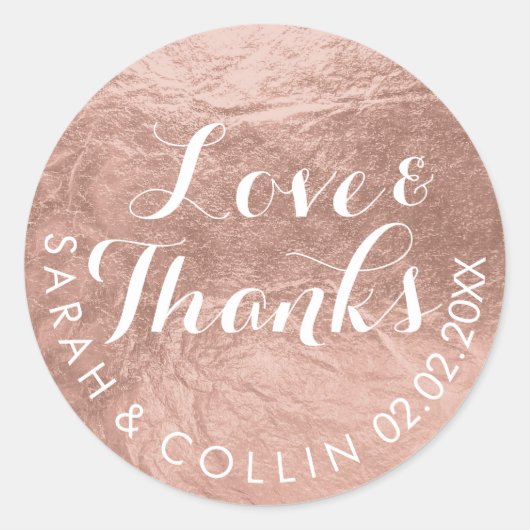 PixDezines Imitat-Folie/Rose Gold/Dank/DIY-Text Runder Aufkleber (Vorderseite)