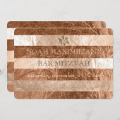 PixDezines Imitat Folie/Silberstreifen Bar mitzvah Einladung (Vorne/Hinten)