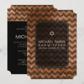 PixDezines Imitat Folie/Zickzack Bar mitzvah Einladung (Vorne/Hinten)