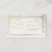 PixDezines Imitat Gold+aquamarine Sprinklen Visitenkarte (Rückseite)