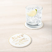 PixDezines Imitat-Gold/essen,/Getränk/und ist Runder Pappuntersetzer (Vor Ort)