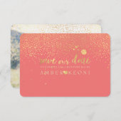 PixDezines-Imitat Gold/Rett-Datum/DIY-Farbe Save The Date (Vorne/Hinten)