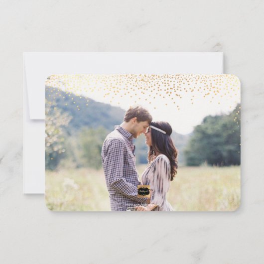 PixDezines-Imitat Gold/Rett-Datum/DIY-Farbe Save The Date (Rückseite)