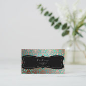 PixDezines-Imitat Kupferflora-Damast/Deichhintergr Visitenkarte (Stehend Vorderseite)