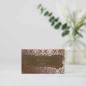 PixDezines-Imitat Kupferflora-Damast/Deichhintergr Visitenkarte (Stehend Vorderseite)
