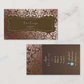 PixDezines-Imitat Kupferflora-Damast/Deichhintergr Visitenkarte (Vorne/Hinten)