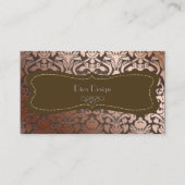 PixDezines-Imitat Kupferflora-Damast/Deichhintergr Visitenkarte (Vorderseite)
