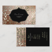 PixDezines-Imitat Kupferflora Damast/Deuterhinterg Visitenkarte (Vorne/Hinten)