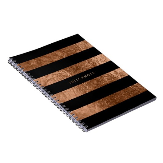 PixDezines Imitat Kupferfolie/schwarze Streifen Notizblock (Rechte Seite)