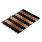 PixDezines Imitat Kupferfolie/schwarze Streifen Notizblock (Linke Seite)