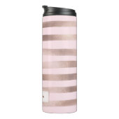 PixDezines Imitat Metallic/Rose Gold Streifen Thermosbecher (Nach rechts gedreht)